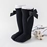 Cute Solid Color High Elasticity Baby Kid Boneless Dress Big Bow Cotton Socks 325