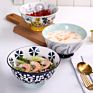 Cypress Home Porcelain Hand Painted Color Glaze Microwave Safe Stackable Soup Noodle Dinner Set Bowls