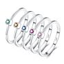 Czcity Green Lab Emerad Topaz Stackable Minimalist Women Thin Gem Rings Jewelry 925 Sterling Silver Ring