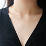 Dainty 18K Gold Filled Stainless Steel Beaded Clavicle Chain Necklace Layering Satellite Chain Choker Necklace for Women