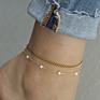 Dainty Gold Chain Anklets Stainless Steel Bohemian Waterproof Freshwater Pearl Anklet Non Tarnish Jewelry for Gifts