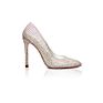Dancing Sport Shoes Latin Salsa Ballroom Dance Shoes for 11Cm Heel Silver Glitter with Rhinestone Latin Dance Women