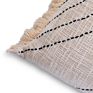 Decorative Kantha Embroidered Cushion Cover with Fringes White Pillow Case Arrow Pattern Cotton Pillow Cover