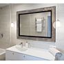 Decorative Wall Mirror Rustic Distressed Natural Wood Frame Vertical Hanging Mirror Wall Decor Traditional Beveled Bathroom