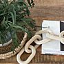 Decorative Wood Chain Link and Bead Garland Set Hand Carved Pine Wood Chain Decor Modern Farmhouse Accent Decor