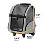 Deluxe Pet Carriers Backpack Heavy Duty Dog Cats Travel Rolling Carrier with Double Wheels