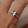 Desgin Ring Big Square Sky Blue Stone Rings for Women Jewelry Wedding Engagement Gift Inlaid Stone Rings