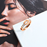 Design 18K Rose Gold Stainless Steel Anti-Fading Belt Buckle Index Finger Ring for Women