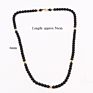 Design 22Inches 6Mm Natural Stone Matte Onyx Stainless Steel Beads Men Choker Necklace