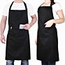 Design Customer Logo Cotton Polyester Pure Color Black Cooking Man Kitchen Garden Bib Apron