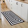 Design Geometric Cotton Woven Modern Style Bedroom Living Room Floor Silk Printed Rug