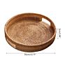 Design Hand Woven Natural Kitchen Serving Storage round Rattan Tray Rattan round Rattan Tray for Food