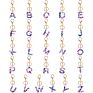 Direct Real Flower Resin Accessory Colorful Girl Alphabet Acrylic 26 Letters Resin Keychain