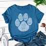 Dog Paw Tshirt Fingerprint Women Tee Shirts Short Sleeve T-Shirts