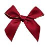 Double Gold Edge Pre-Tied Small Claret Red Satin Ribbon Bows Embellishments 1" for Diy Crafts Gift Wrapping Sewing