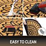 Dropshipping Half round Black Border Coco Doormat Heavy Duty Doormat Rubber-Backed Natural Coir Doormat
