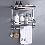 Drying Mounted Tiered Hanger Metal Stainless Steel Shelf Hook Bathroom Hung Rail Wall Mount Towel Rack