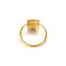 Dylam No Moq Simple Rings for Women Jewelry Unique Gold Plating Rectangle Shape Stainless Steel Ring