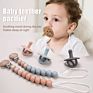 Eco-Friendly Baby Silicone Wooden Bead Dummy Pacifier Chain Baby Pacifier Chain Prevention