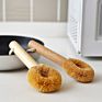 Eco Friendly Kitchen Pans Dishes Cleaning Brushes Natural Coconut Brown Hang Rope Pot Brush with Wood Handle