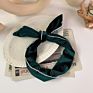 Eur-American Autumn and Knot Headband Vintage Velvet Pearl Green Bow Rabbit Women Hair Accessories