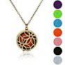 European Silver Color Essential Perfume Oil Diffuser Necklace Hollow Lotus Locket Aromatherapy Necklaces for Lady