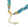 European Twist Chain Pendant Necklace 3 Rows Naturally Stay Twisted 3Mm Turquoise Twist Necklace