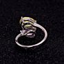 Exquisite 925 Sliver Platinum Plating 3 Carat Pink and Yellow Cubic Zirconia Double Pear Crushed Radiant Ladies Ring