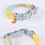 Extending Multicolor Traction Braided/ Hand-Woven Rope Pet Rainbow Collar
