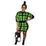 Fall / Short Skirt Set for Women Plaid Thickened Sweater Tight Hip-Hugging Skirt 2-Piece Set