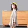 Fall Boutique Clothing Knitted Dress Turtleneck Sweater Solid Children Baby Girls Dress Long Sleeve Tight Dress