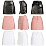 PU leather Women Ladies Girls Black leather skirt