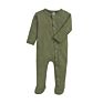 Fall Kids Solid Color Long Sleeve Hand Cover Footed Pajamas Jumpsuit with Snap Infant Footie Autumn Baby Romper