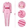 Fall Solid Color 3 Piece Sweatsuit Women Drawstring Hoodie Vest Sweat Pants Three Pcs Outfits Lady Joggers