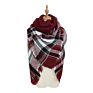 Fall Thick Tartan Scarf Oversized Blanket Soft Warm Shawl Classic Plaid for Women