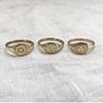 Fancy Surgical Steel Jewelry Gold Plated Oval Signet Sun and Moon Ring