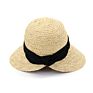 Fashionable Floppy Girl Beach Sun Hats Women Men Solid Dome Outdoor Ladies Hats Raffia Straw Black Ribbon Visor Cap