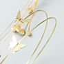 Fashionable Metal Butterfly Hair Accessories Elegant Double Gold Plated Butterfly Headband for Woman