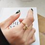 Fashionable S925 Sterling Silver Thin Bee Ring 18K Gold Plated Zircon Bee Open Ring for Women