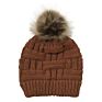 Faux Fur Pompom Knitted Hats for Women Pom Pom Beanies