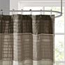 Faux Silk Pieced Striped Modern Microfiber Bath Curtains Mildew Resistant Fancy Modern Shower Curtains for Bathroom