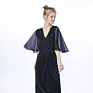 Flare Sleeve Chiffon Evening Maxi Dress plus Size Women Party Long Dress Gown Clothes Formal Long Slim Elegant Dress