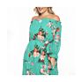 Flower Print Elegant Short Flutter Sleeve Casual Women Clothes Dress