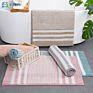 Fmt Ready to Ship Bathroom Shower Rugs Absorbent Chenille Stripe Bath Mat Set