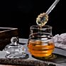 Food Grade Clear round Shape Beehive Style Borosilicate Glass Honey Jar Jam Jar with Dipper and Lid