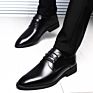 Formal Business Oxfords for Men Dress Lacing Shoes Genuine Leather Captoe Block Heel Black Chaussures En Cuir Pour Hommes