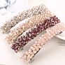 Four Row Diamond Fishing Line Braided One Word Clip Spring Rhinestone Ladies Hairpin
