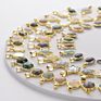 Free Sample Jewellery 18K Gold Plated Oval Gemstone Charm Necklaces for Women Jewellery