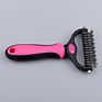 Free Sample Pet Grooming Wide Brush Double Sided Shedding Dematting Undercoat Rake Dog Hair Comb