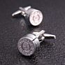 French Men's Shirt Metal Brass Enamel Cufflinks Bullet Gun Cool Cuff Links for Men